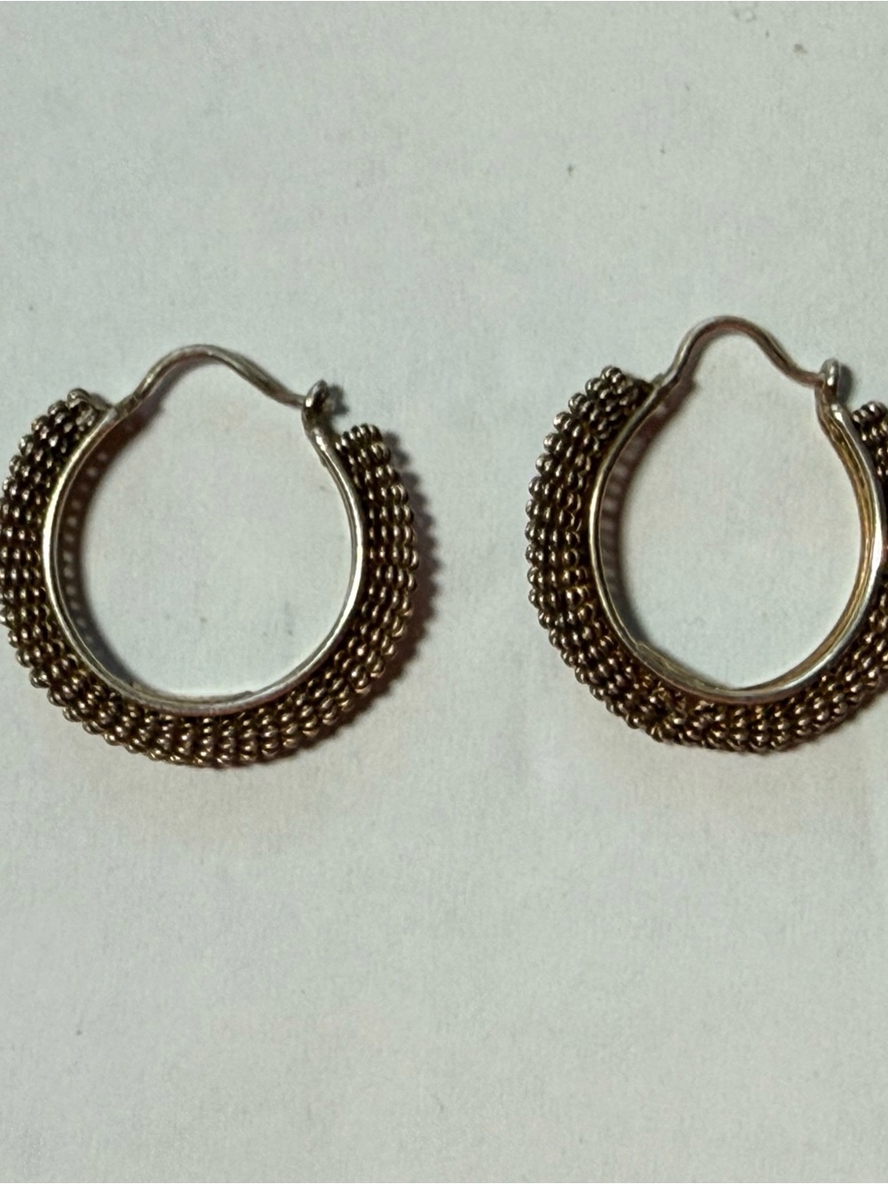 Sterling Silver Hoops With Gold Wash vintage